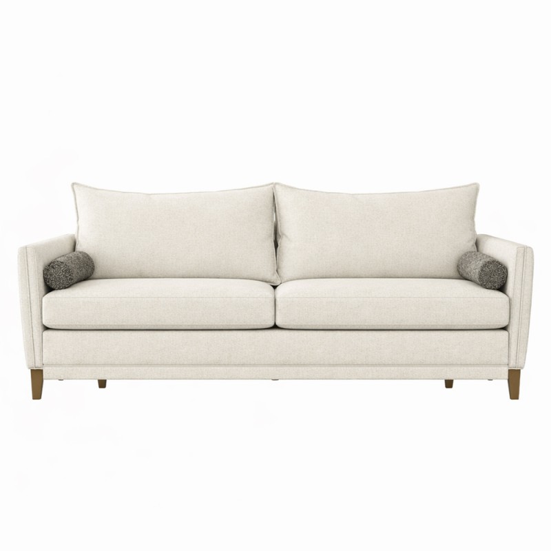 COMMODO ΚΑΝΑΠΕΣ ΚΡΕΒΑΤΙ 3ΘΕΣΙΟΣ OFF WHITE NEVE 02 ΚΑΦΕ NEVE 16 230x81x88cm