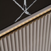 Έπιπλο TV Stilig από MDF σε σκούρα απόχρωση με χρυσές λεπτομέρειες 200x40x60cm