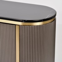 Έπιπλο TV Stilig από MDF σε σκούρα απόχρωση με χρυσές λεπτομέρειες 200x40x60cm