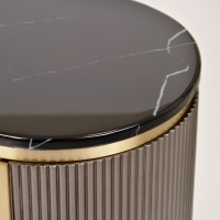 Έπιπλο TV Stilig από MDF σε σκούρα απόχρωση με χρυσές λεπτομέρειες 200x40x60cm