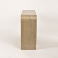 Τραπέζι κονσόλας Stilig από MDF σε γκρι κα χρυσό 122x36x81cm