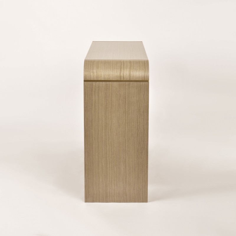 Τραπέζι κονσόλας Stilig από MDF σε γκρι κα χρυσό 122x36x81cm