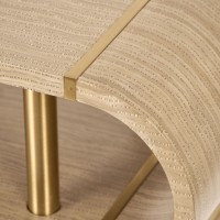 Τραπέζι κονσόλας Stilig από MDF σε γκρι κα χρυσό 122x36x81cm