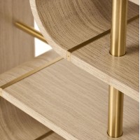 Τραπέζι κονσόλας Stilig από MDF σε γκρι κα χρυσό 122x36x81cm