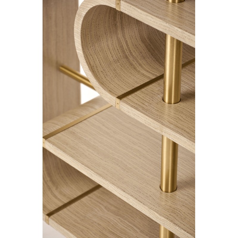 Τραπέζι κονσόλας Stilig από MDF σε γκρι κα χρυσό 122x36x81cm