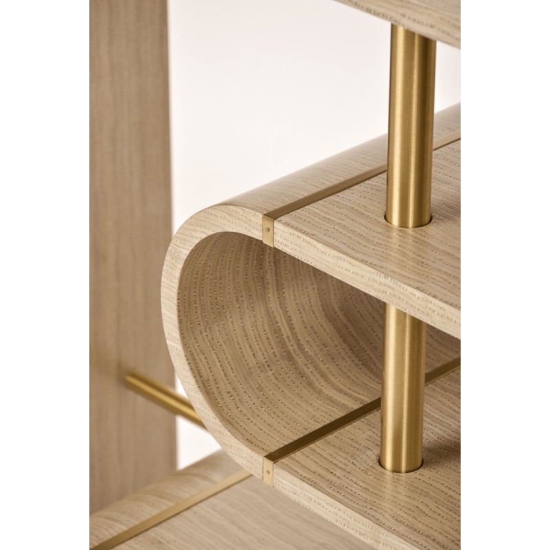 Τραπέζι κονσόλας Stilig από MDF σε γκρι κα χρυσό 122x36x81cm