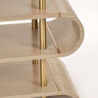 Τραπέζι κονσόλας Stilig από MDF σε γκρι κα χρυσό 122x36x81cm