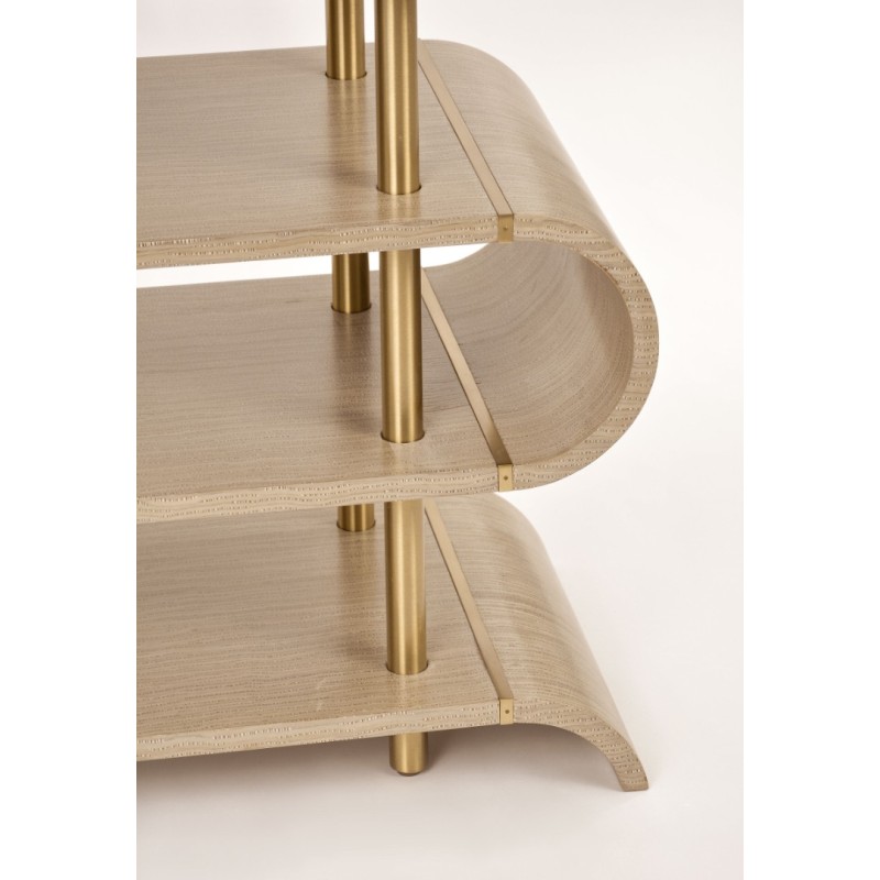 Τραπέζι κονσόλας Stilig από MDF σε γκρι κα χρυσό 122x36x81cm