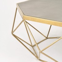 Τραπέζι σαλονιού Glamour από MDF σε χρυσό 106x106x40