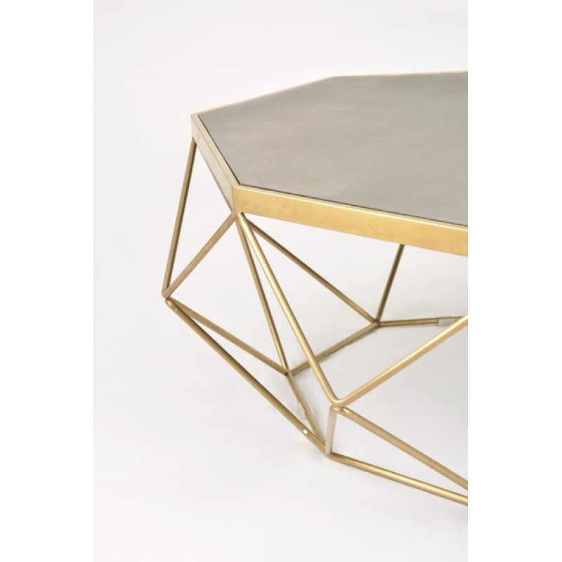Τραπέζι σαλονιού Glamour από MDF σε χρυσό 106x106x40