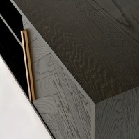 Έπιπλο TV Seville από ξύλο βελανιδιάς σε μαύρο 180x38x50cm
