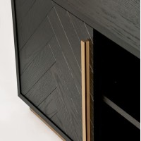 Έπιπλο TV Seville από ξύλο βελανιδιάς σε μαύρο 180x38x50cm