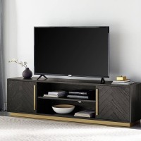Έπιπλο TV Seville από ξύλο βελανιδιάς σε μαύρο 180x38x50cm