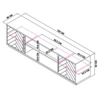 Έπιπλο TV Seville από ξύλο βελανιδιάς σε μαύρο 180x38x50cm