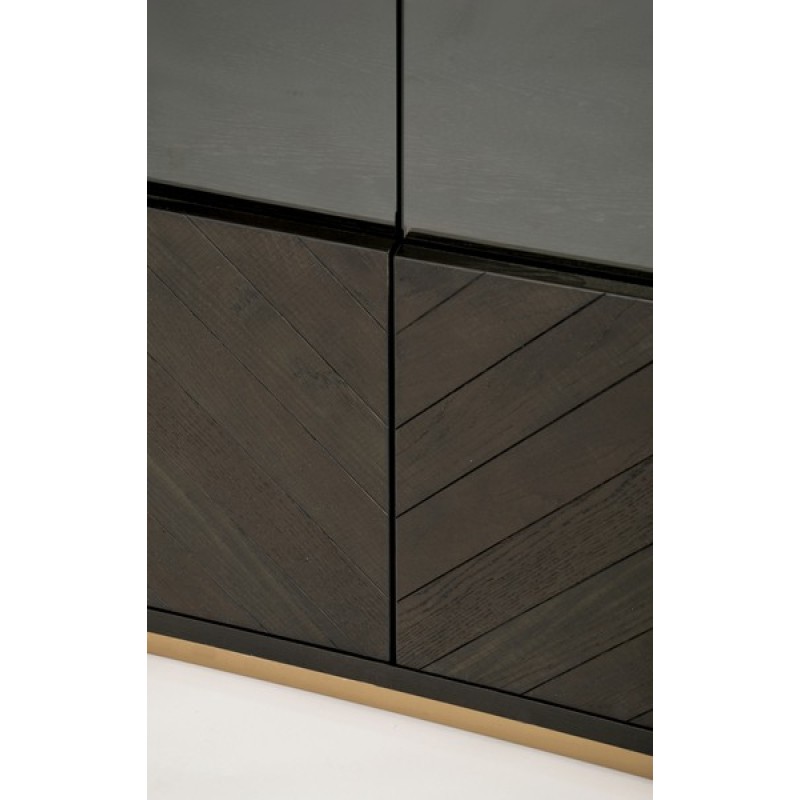 Βιτρίνα Seville από ξύλο βελανιδιάς σε μαύρο 100x41x200cm