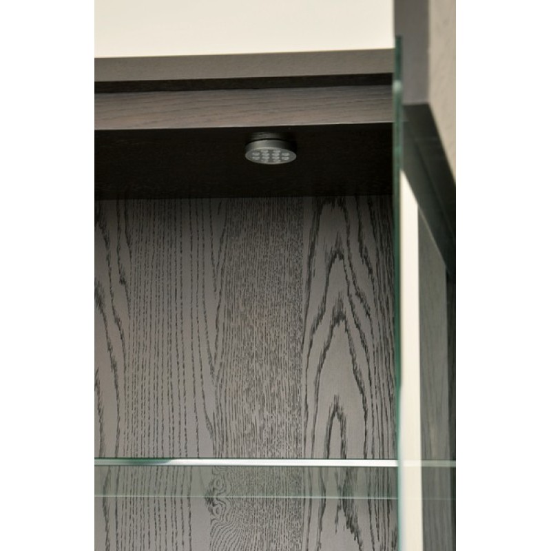 Βιτρίνα Seville από ξύλο βελανιδιάς σε μαύρο 100x41x200cm