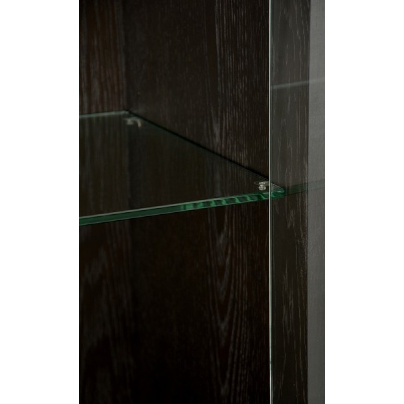 Βιτρίνα Seville από ξύλο βελανιδιάς σε μαύρο 100x41x200cm