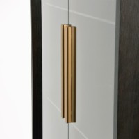 Βιτρίνα Seville από ξύλο βελανιδιάς σε μαύρο 100x41x200cm