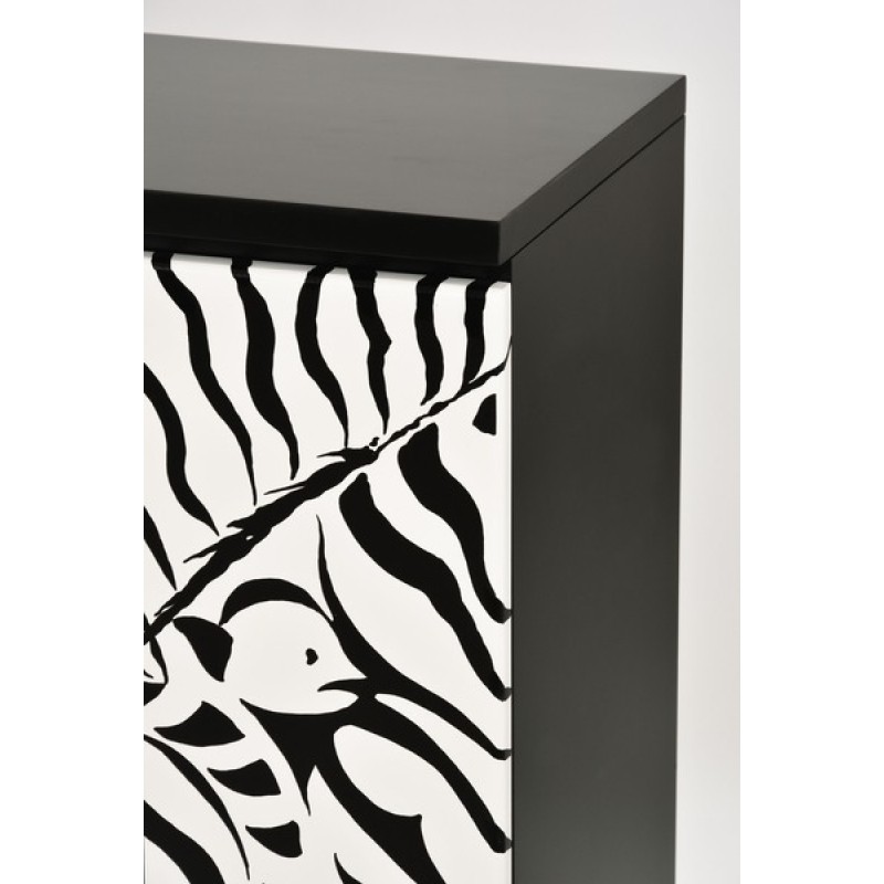 Μπουφές Stilig από MDF σε ασπρόμαυρο 183x40x90cm