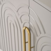 Μπουφές Stilig από MDF σε γκρι απόχρωση με χρυσές λεπτομέρειες 180x40x88cm