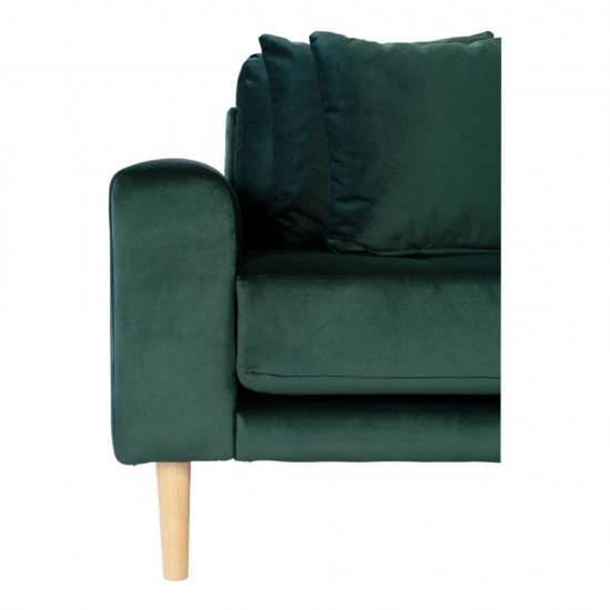 Καναπές Lido Δεξιά Γωνία Βελούδο Σκούρο Πράσινο 290x170x76cm