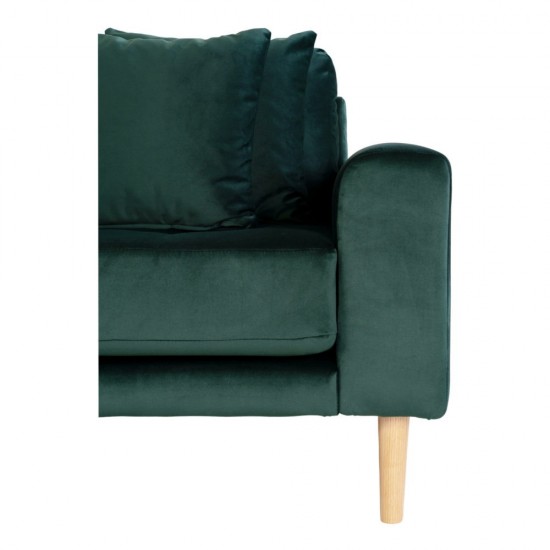Καναπές Lido Αριστερή Γωνία Βελούδο Σκούρο Πράσινο 290x170x76cm