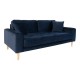 Καναπές 2,5 Θέσεων Lido Βελούδο Μπλε 180x93x76cm
