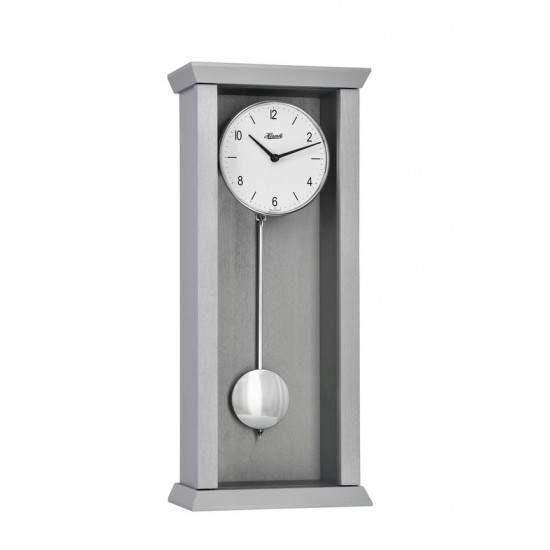 Avant-garde Ξύλινο Ρολόι Τοίχου Ανοιχτό Γκρι Με Εκκρεμές Χαλαζία 57x24.5x10cm