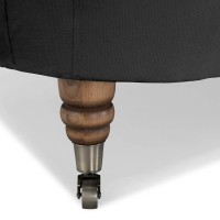 Chesterfield Deluxe 3-θέσιoς Κυρτός Καναπές Βελούδο Μαύρο 230x86x80cm