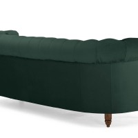Chesterfield Deluxe 3-θέσιoς Κυρτός Καναπές Βελούδο Σκούρο Πράσινο 230x86x80cm