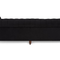 Chesterfiled Deluxe Καναπές 4θέσιος Βελούδο Μαύρο 238×86×80cm