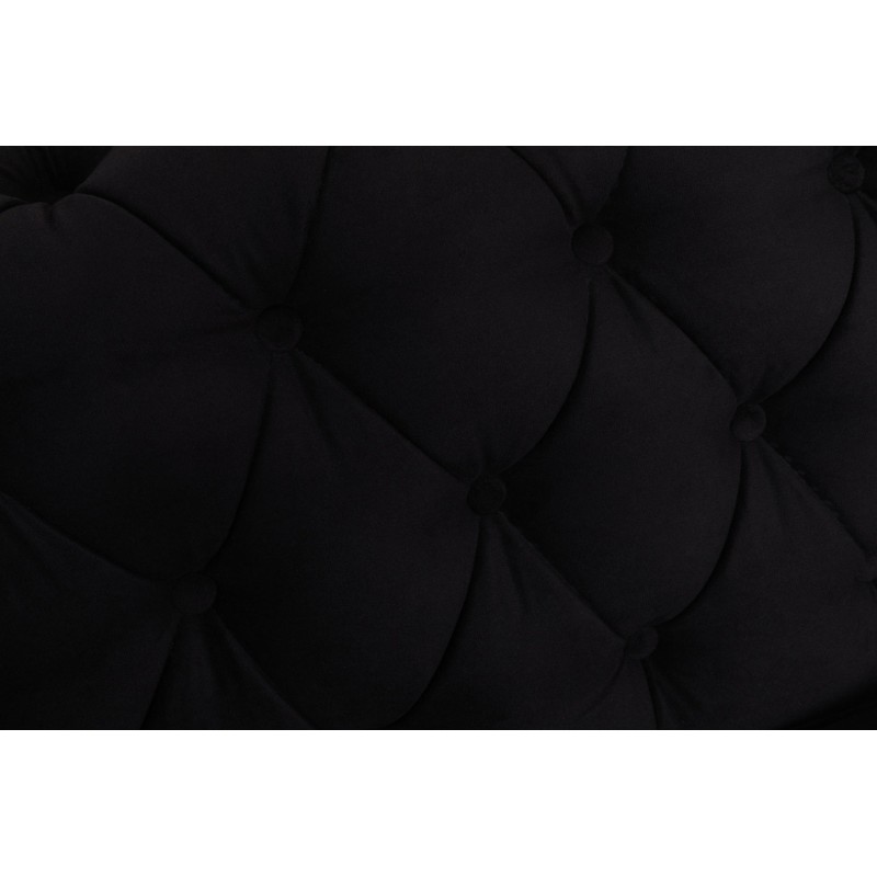 Chesterfiled Deluxe Καναπές 4θέσιος Βελούδο Μαύρο 238×86×80cm