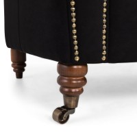 Chesterfiled Deluxe Καναπές 4θέσιος Βελούδο Μαύρο 238×86×80cm