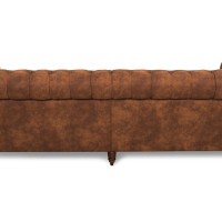 Chesterfiled Deluxe Καναπές 4θέσιος Ύφασμα με Όψη Δέρματος Vintage Κονιάκ 238×86×80εκ