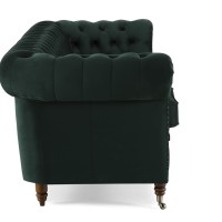 Chesterfiled Deluxe Καναπές 4θέσιος Βελούδο Σκούρο Πράσινο 238×86×80cm