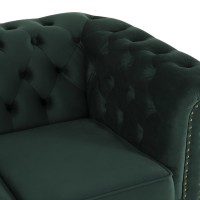 Chesterfiled Deluxe Καναπές 4θέσιος Βελούδο Σκούρο Πράσινο 238×86×80cm