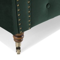 Chesterfiled Deluxe Καναπές 4θέσιος Βελούδο Σκούρο Πράσινο 238×86×80cm