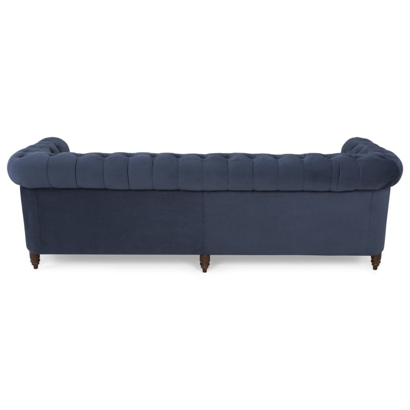 Chesterfiled Deluxe Καναπές 4θέσιος Βελούδο Μπλε 238×86×80cm