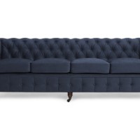 Chesterfiled Deluxe Καναπές 4θέσιος Βελούδο Μπλε 238×86×80cm