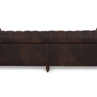 Chesterfiled Deluxe Καναπές 4θέσιος Ύφασμα με Όψη Δέρματος Vintage Καφέ 238×86×80εκ