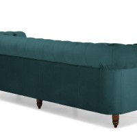 Chesterfiled Deluxe Καναπές 4θέσιος Βελούδο Πετρόλ 238×86×80cm