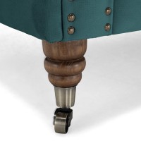 Chesterfiled Deluxe Καναπές 4θέσιος Βελούδο Πετρόλ 238×86×80cm