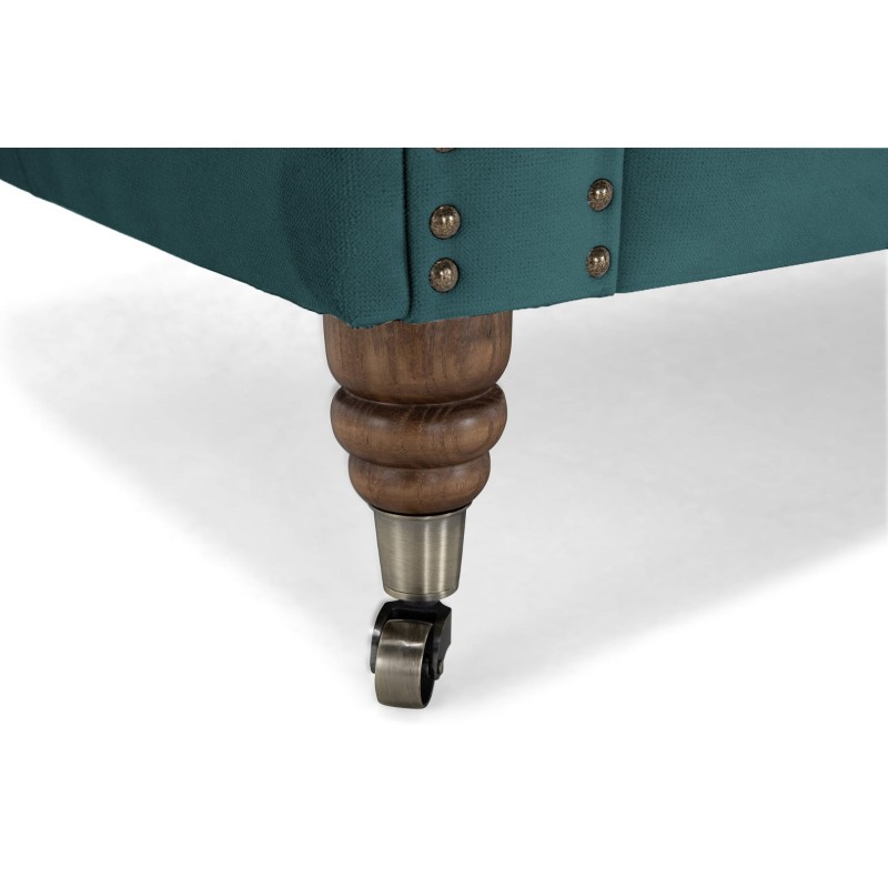 Chesterfiled Deluxe Καναπές 4θέσιος Βελούδο Πετρόλ 238×86×80cm