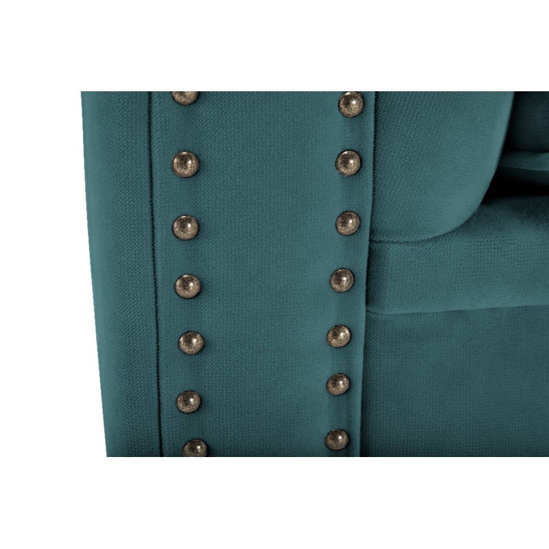 Chesterfiled Deluxe Καναπές 4θέσιος Βελούδο Πετρόλ 238×86×80cm