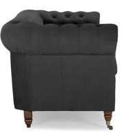 Chesterfiled Deluxe Καναπές 4θέσιος Βελούδο Γκρι 238×86×80cm