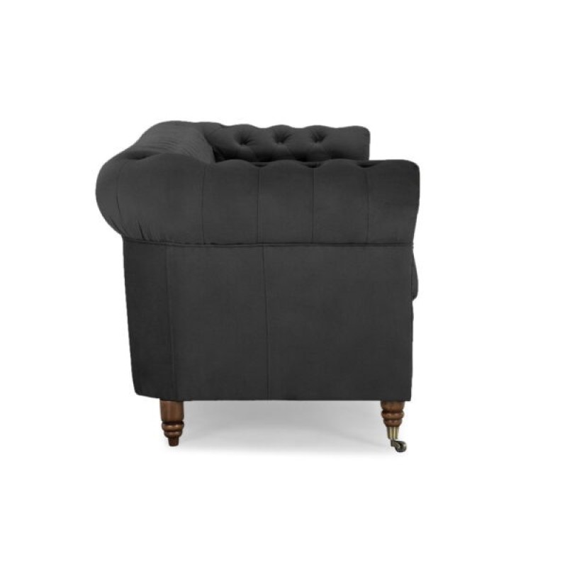 Chesterfiled Deluxe Καναπές 4θέσιος Βελούδο Γκρι 238×86×80cm