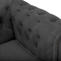 Chesterfiled Deluxe Καναπές 4θέσιος Βελούδο Γκρι 238×86×80cm