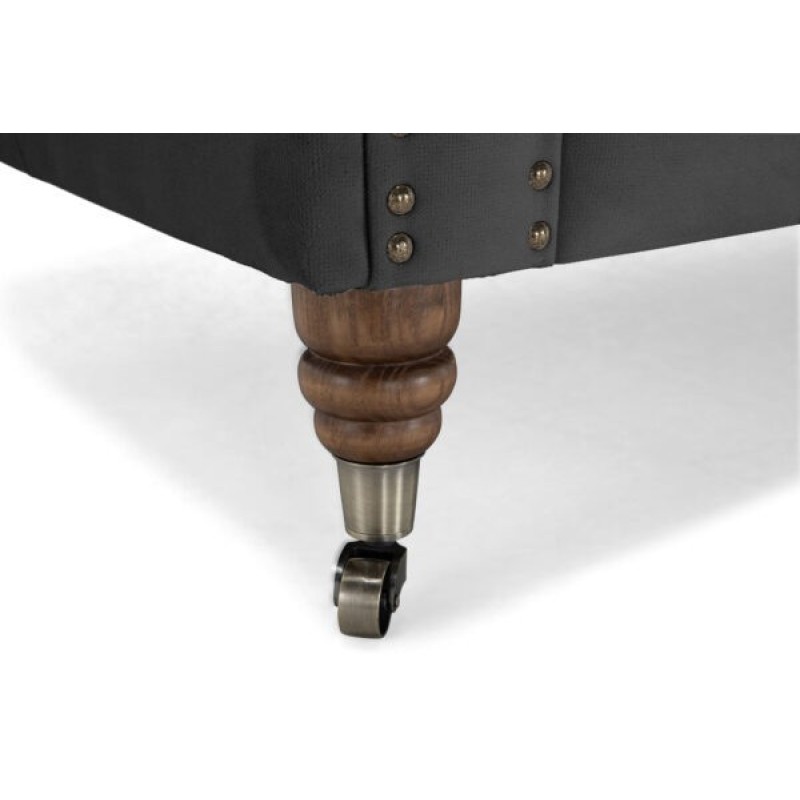 Chesterfiled Deluxe Καναπές 4θέσιος Βελούδο Γκρι 238×86×80cm