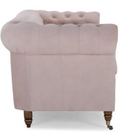 Chesterfiled Deluxe Καναπές 4θέσιος Βελούδο Ροζ Γιασεμί 238×86×80cm
