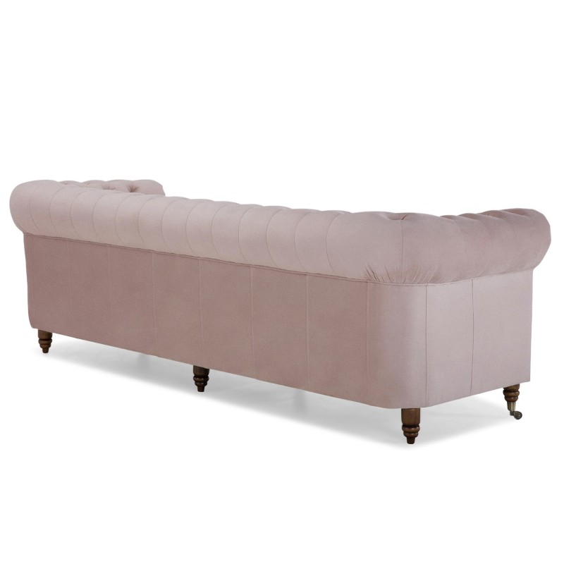 Chesterfiled Deluxe Καναπές 4θέσιος Βελούδο Ροζ Γιασεμί 238×86×80cm
